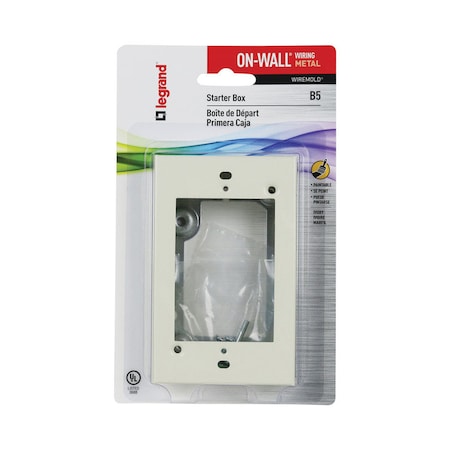 Wiremold Legrand Rectangle Metal 1 gang Extension Starter Box Ivory B-5